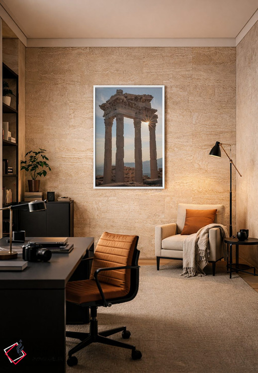 تابلو دکوراتیو ترکیه، ازمیر، برگاما، پرگامون، آکروپولیس، معبد تراژان II اثر امیلی ویلسون - D6W