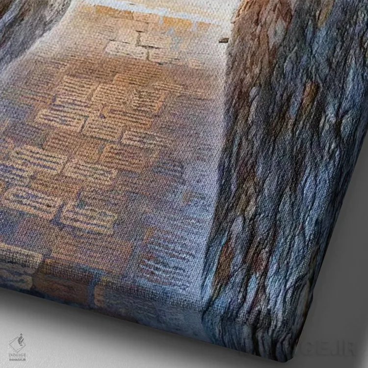 تابلو دکوراتیو ایتالیا، توسکانی، استان سینا، کیوسوره. شهر تپه ای. گذرگاه… اثر امیلی ویلسون - نمای نزدیک بافت بوم