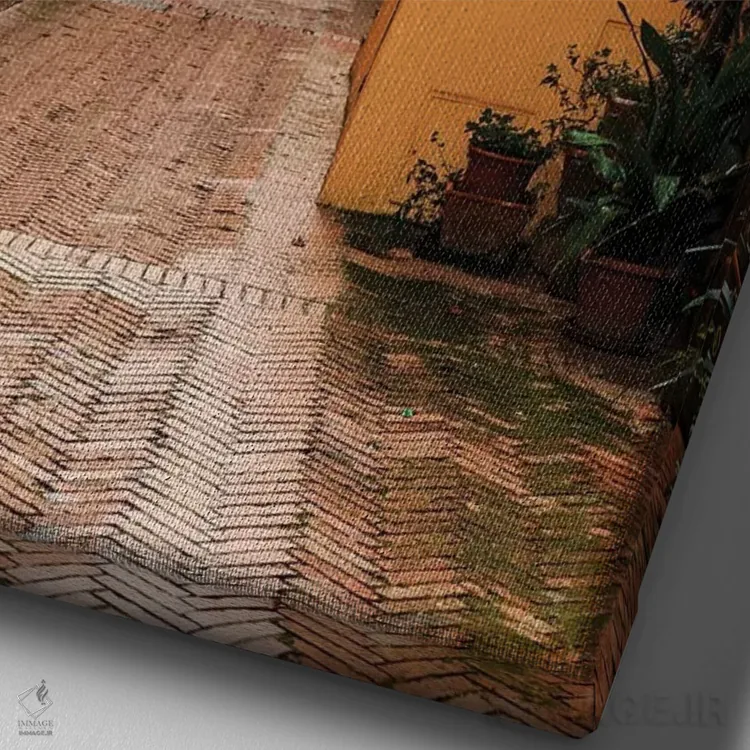 تابلو دکوراتیو ایتالیا، توسکانی، استان سینا، کیوسوره. شهر تپه ای. گذرگاه… اثر امیلی ویلسون - نمای نزدیک بافت بوم