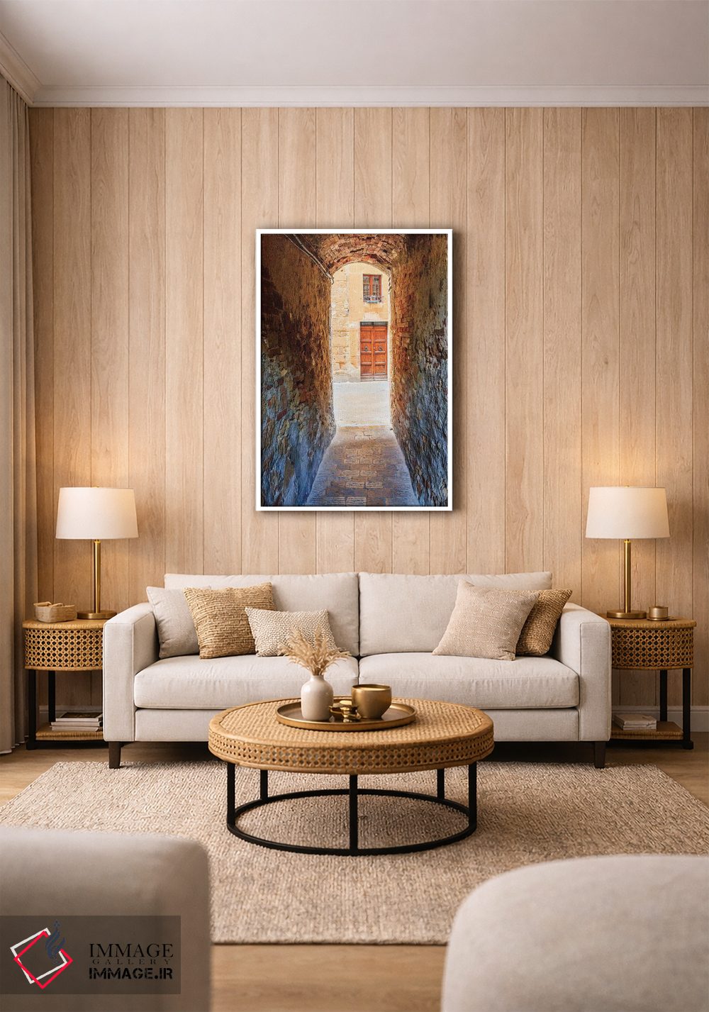 تابلو دکوراتیو ایتالیا، توسکانی، استان سینا، کیوسوره. شهر تپه ای. گذرگاه… اثر امیلی ویلسون - D1W