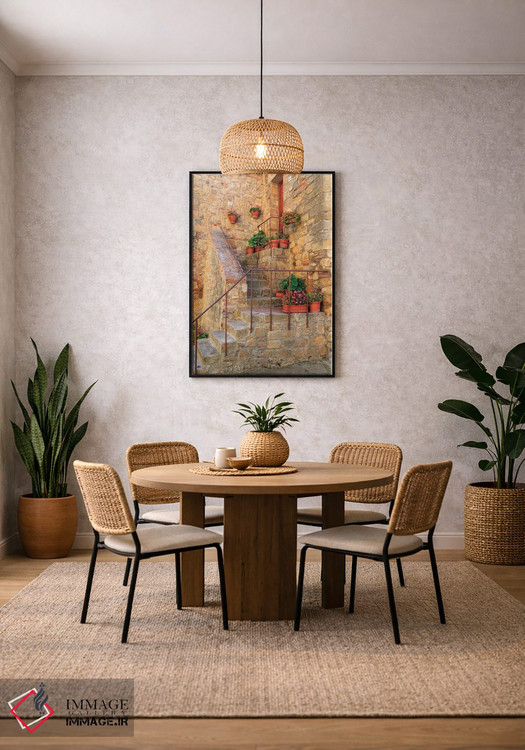 تابلو دکوراتیو ایتالیا، والدورچیا در توسکانی، استان سینا، مونتیکیلو. پله… اثر امیلی ویلسون - D4B