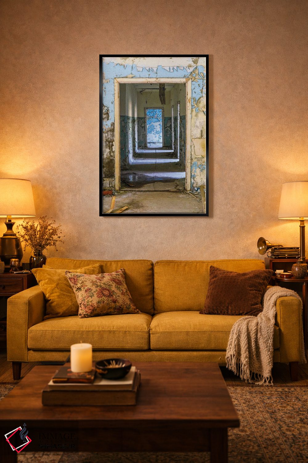 تابلو دکوراتیو اوکراین، پریپیات، چرنوبیل. راهرو رهاشده ساختمان بیمارستان اثر امیلی ویلسون - D4B