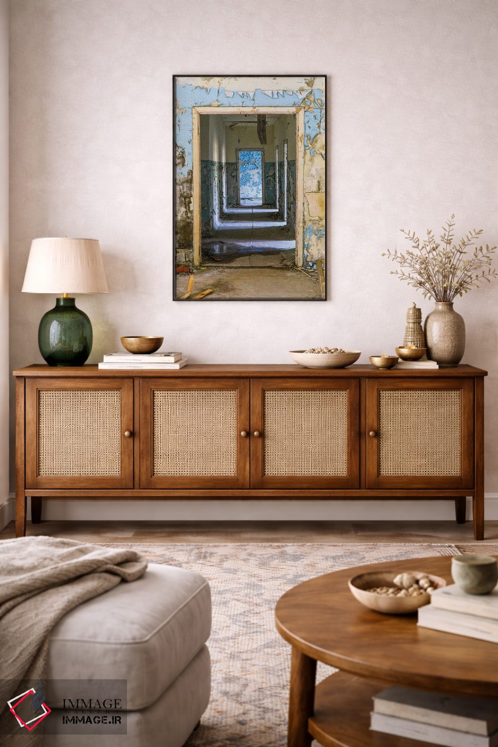 تابلو دکوراتیو اوکراین، پریپیات، چرنوبیل. راهرو رهاشده ساختمان بیمارستان اثر امیلی ویلسون - D3B