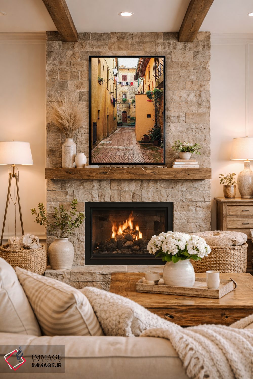 تابلو دکوراتیو ایتالیا، توسکانی، استان سینا، کیوسوره. شهر تپه ای. گذرگاه… اثر امیلی ویلسون - D2B