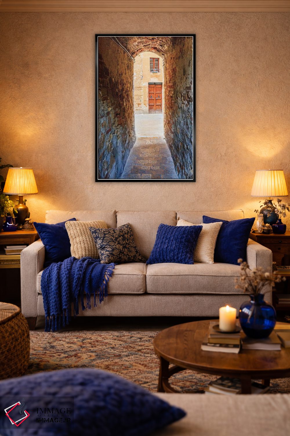 تابلو دکوراتیو ایتالیا، توسکانی، استان سینا، کیوسوره. شهر تپه ای. گذرگاه… اثر امیلی ویلسون - D6B