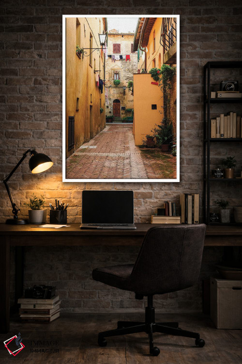 تابلو دکوراتیو ایتالیا، توسکانی، استان سینا، کیوسوره. شهر تپه ای. گذرگاه… اثر امیلی ویلسون - D5W