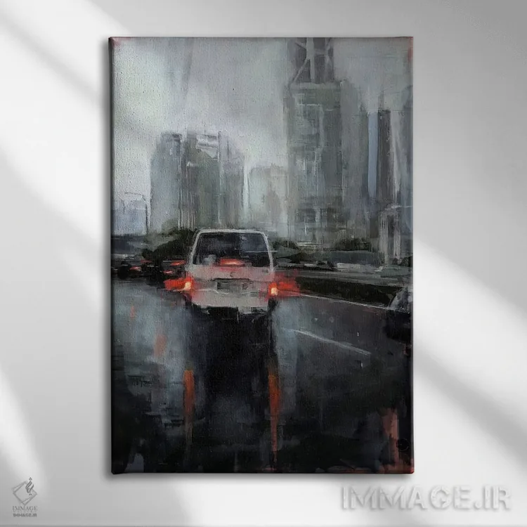 تابلو دکوراتیو باران در کل I اثر ادوارد وارکنتین - نمای روبهرو روی دیوار