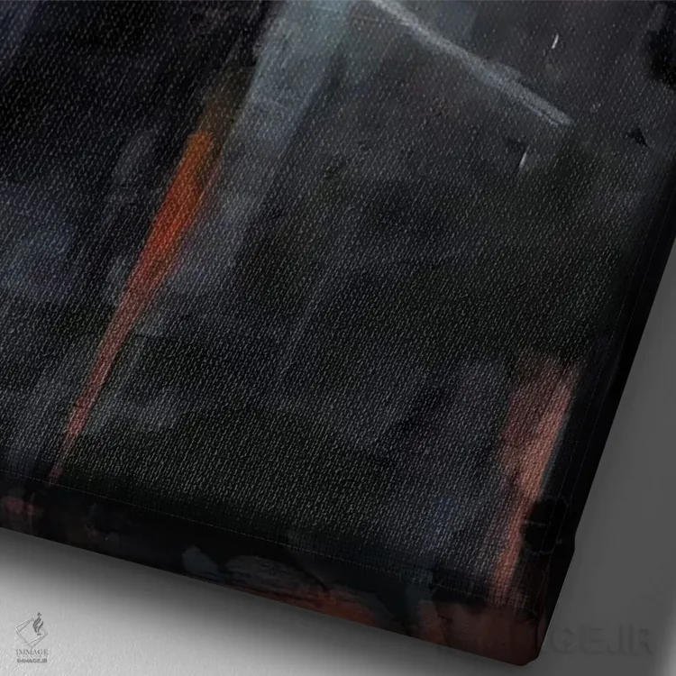 تابلو دکوراتیو باران در کل I اثر ادوارد وارکنتین - نمای نزدیک بافت بوم