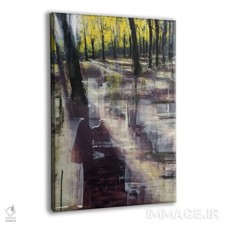 تابلو انتزاعی رنگ های پاییز اثر ادوارد وارکنتین - نمای پرسپکتیو محصول