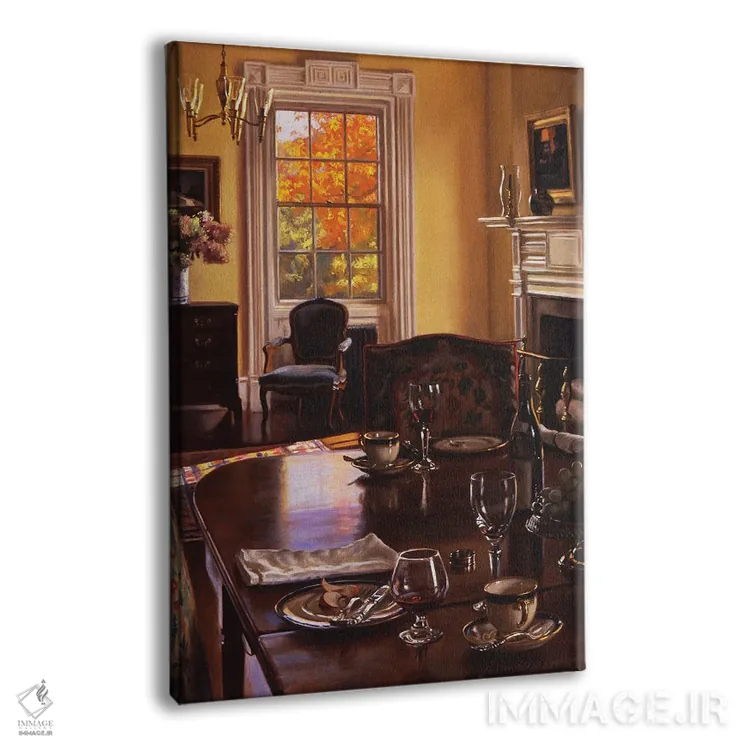 تابلو مدرن میز پاییزی اثر ایوان ویلسون - نمای پرسپکتیو محصول