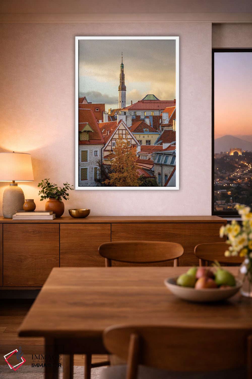 تابلو دکوراتیو کشورهای بالتیک، استونی، تالین. بام های نزدیک دیوارهای شهر اثر امیلی ویلسون - D1W