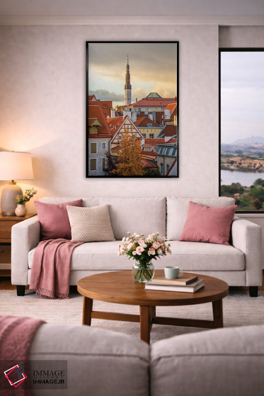 تابلو دکوراتیو کشورهای بالتیک، استونی، تالین. بام های نزدیک دیوارهای شهر اثر امیلی ویلسون - D4B