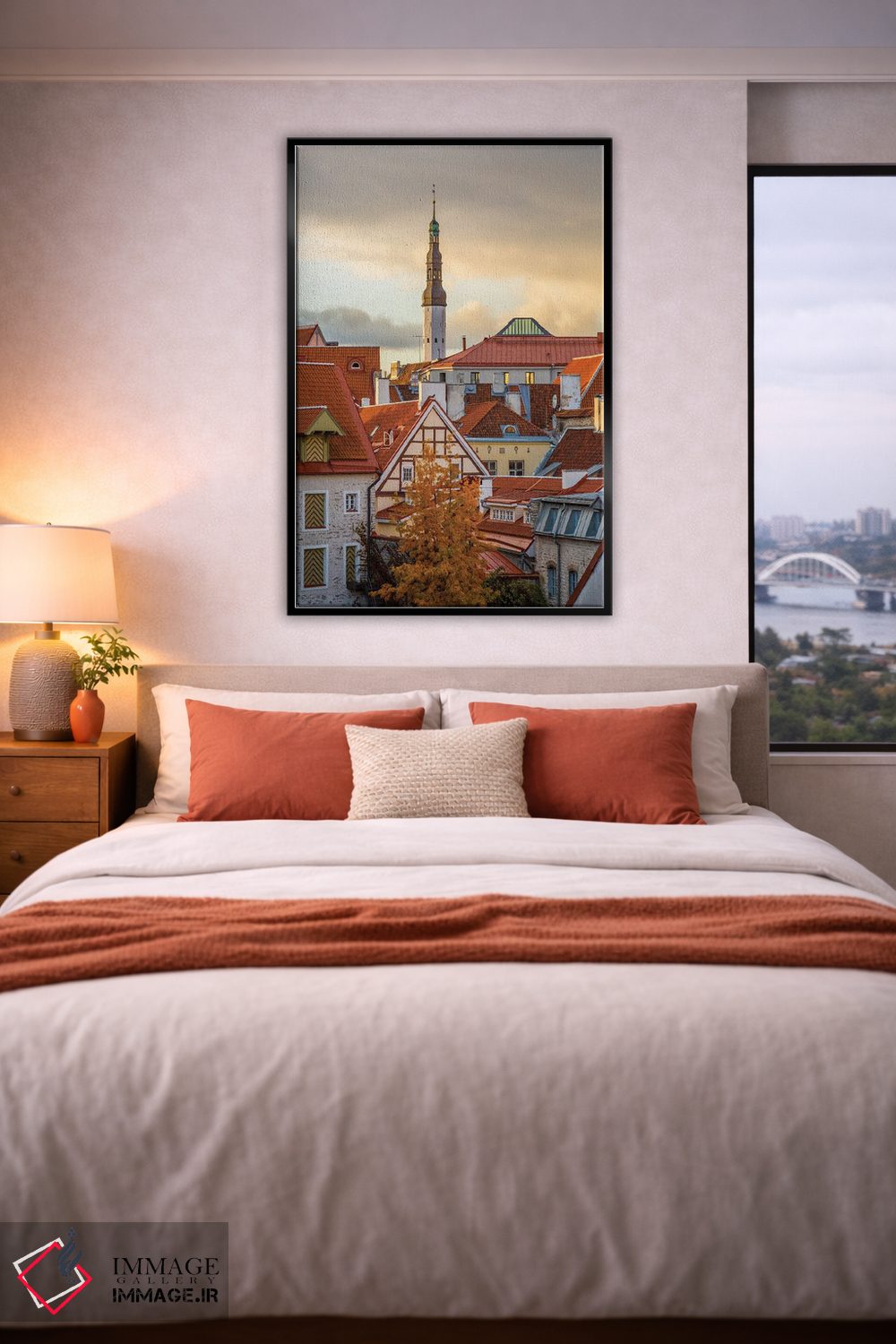 تابلو دکوراتیو کشورهای بالتیک، استونی، تالین. بام های نزدیک دیوارهای شهر اثر امیلی ویلسون - D5B