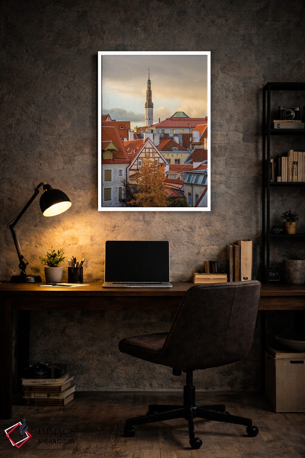 تابلو دکوراتیو کشورهای بالتیک، استونی، تالین. بام های نزدیک دیوارهای شهر اثر امیلی ویلسون - D6W