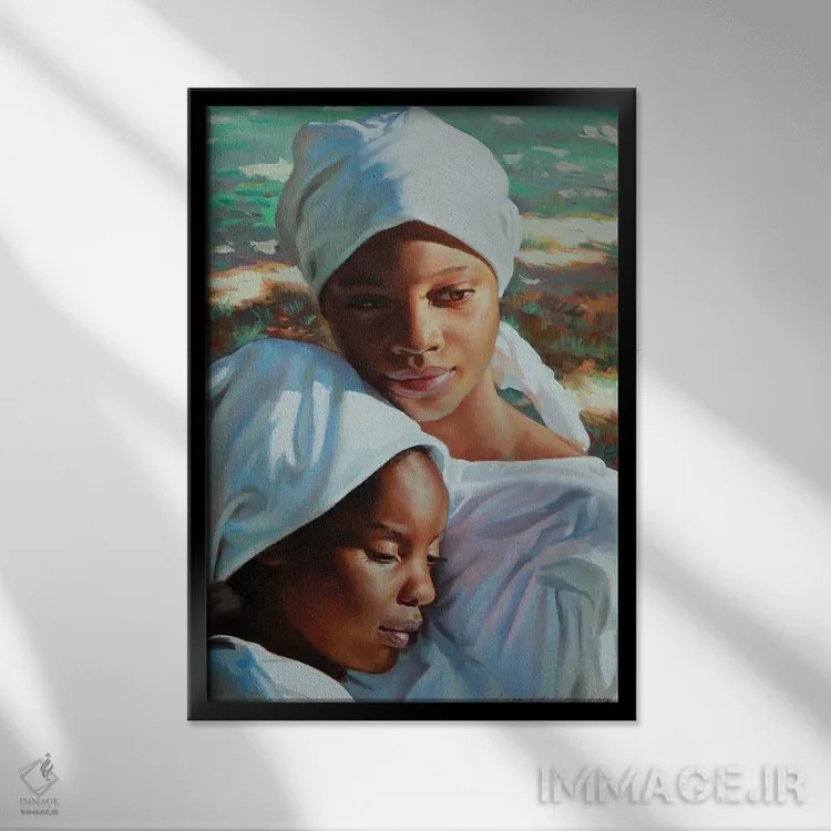 تابلو دکوراتیو خواهران غسل تعمید یافته اثر ایوان ویلسون - نمای قابدار مشکی