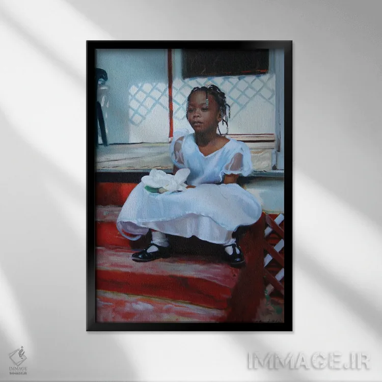 تابلو دکوراتیو ایوان مادربزرگ اثر ایوان ویلسون - نمای قابدار مشکی