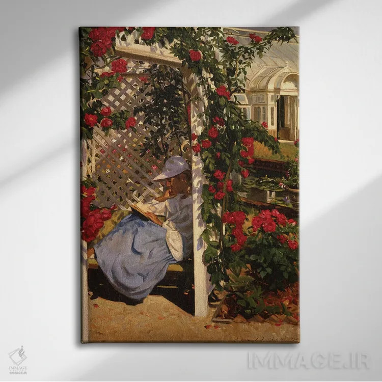 تابلو دکوراتیو باغ رز اثر ایوان ویلسون - نمای روبهرو روی دیوار