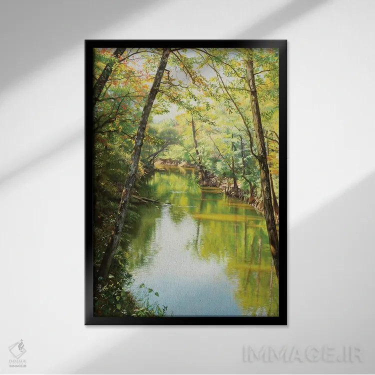 تابلو دکوراتیو رودخانه سیپسی اثر ایوان ویلسون - نمای قابدار مشکی