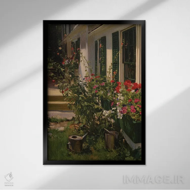 تابلو مدرن ایوان تابستانی اثر ایوان ویلسون - نمای قابدار مشکی