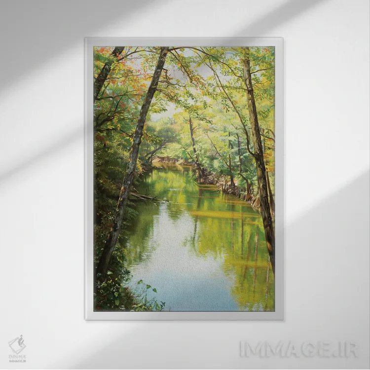 تابلو دکوراتیو رودخانه سیپسی اثر ایوان ویلسون - نمای قابدار سفید
