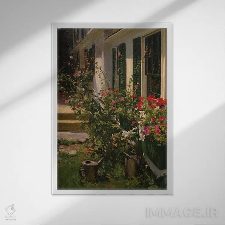 تابلو مدرن ایوان تابستانی اثر ایوان ویلسون - نمای قابدار سفید