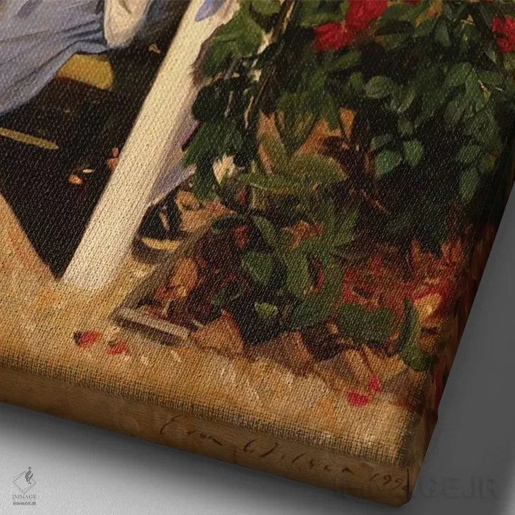 تابلو دکوراتیو باغ رز اثر ایوان ویلسون - نمای نزدیک بافت بوم