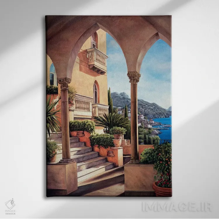 تابلو دکوراتیو پالازو در آمالفی اثر الیزابت رایت - نمای روبهرو روی دیوار