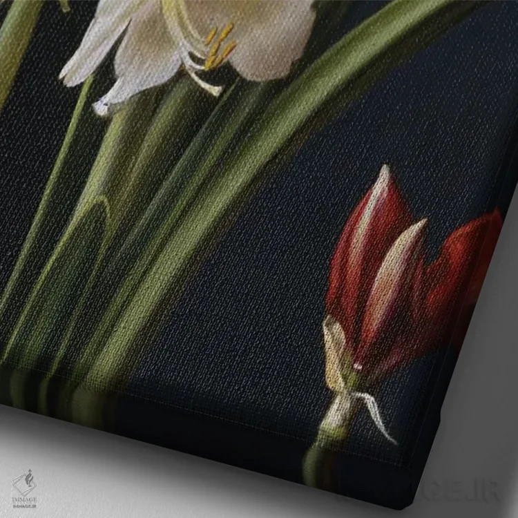 تابلو دکوراتیو آماریلیس اثر ایوان ویلسون - نمای نزدیک بافت بوم