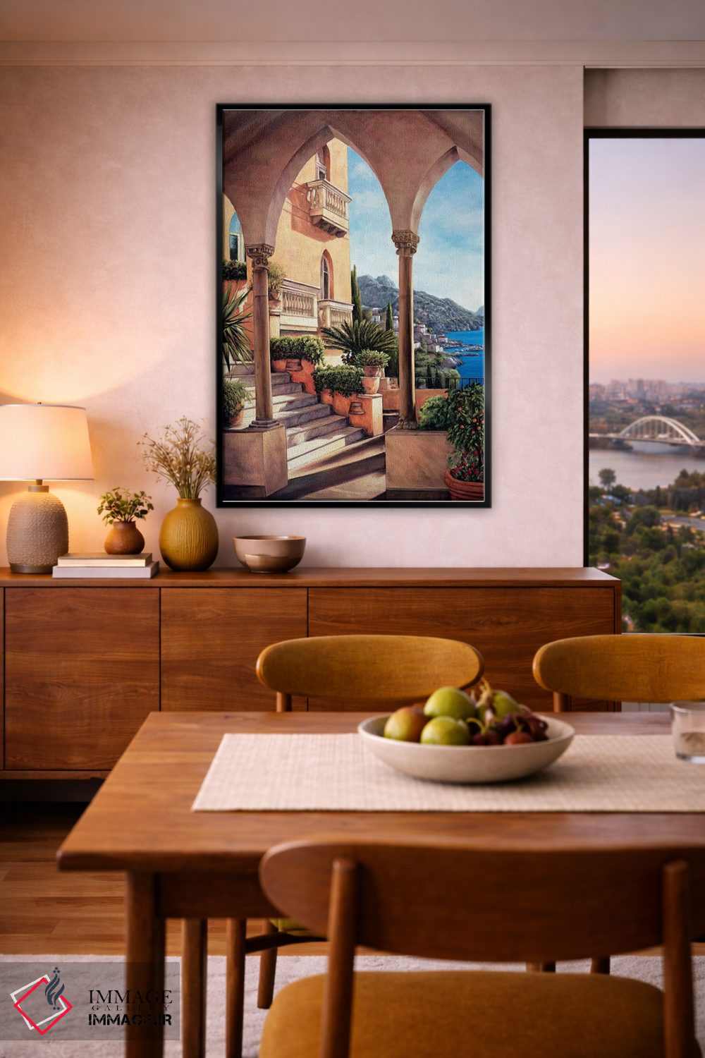 تابلو دکوراتیو پالازو در آمالفی اثر الیزابت رایت - D6B