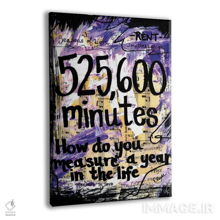 تابلو دکوراتیو ۵۲۵۶۰۰ دقیقه از موزیکال رنت اثر الکسا بانکرافت - نمای پرسپکتیو محصول