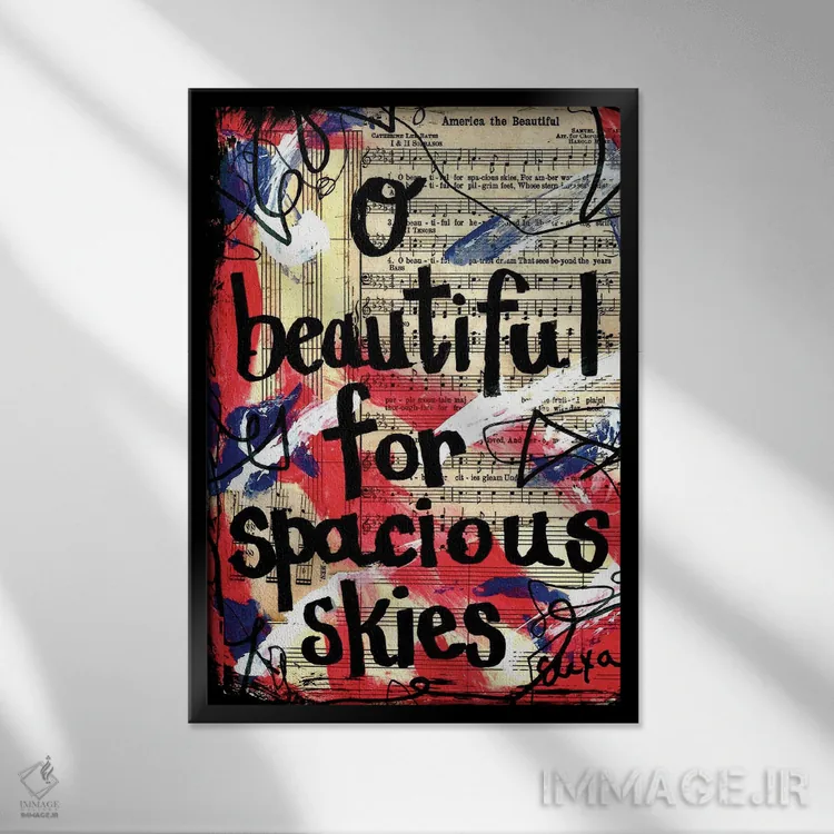 تابلو دکوراتیو ای آمریکای زیبا اثر الکسا بانکرافت - نمای قابدار مشکی