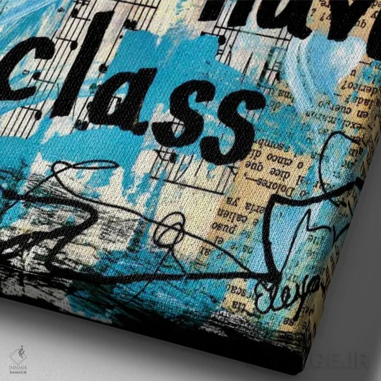 تابلو دکوراتیو کلاس معلمان اثر الکسا بانکرافت - نمای نزدیک بافت بوم