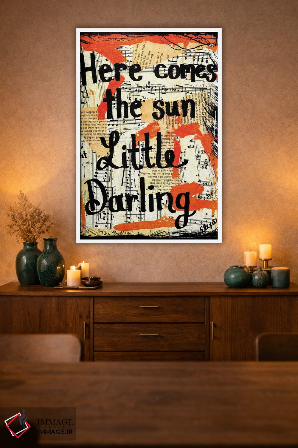 تابلو دکوراتیو خورشید می آید اثر بیتلز - D1W