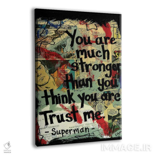 تابلو دکوراتیو سوپرمن بسیار قوی تر اثر الکسا بانکرافت - نمای پرسپکتیو محصول