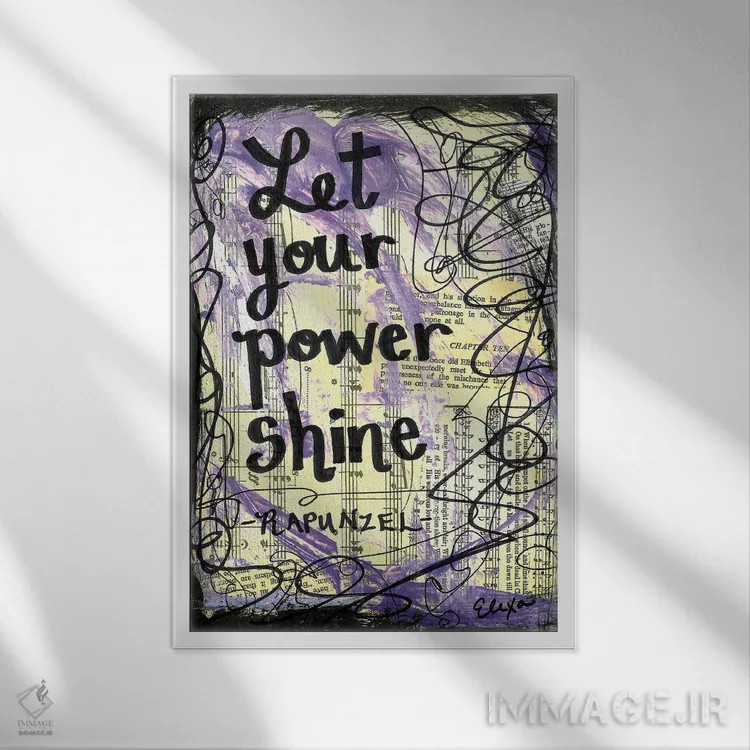 تابلو دکوراتیو درخشش قدرت اثر الکسا بانکرافت - نمای قابدار سفید