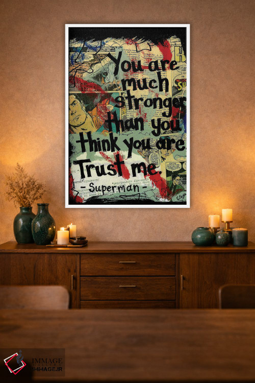 تابلو دکوراتیو سوپرمن بسیار قوی تر اثر الکسا بانکرافت - D1W