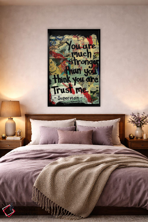 تابلو دکوراتیو سوپرمن بسیار قوی تر اثر الکسا بانکرافت - D3B