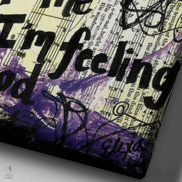 تابلو دکوراتیو احساس خوب اثر الکسا بانکرافت - نمای نزدیک بافت بوم