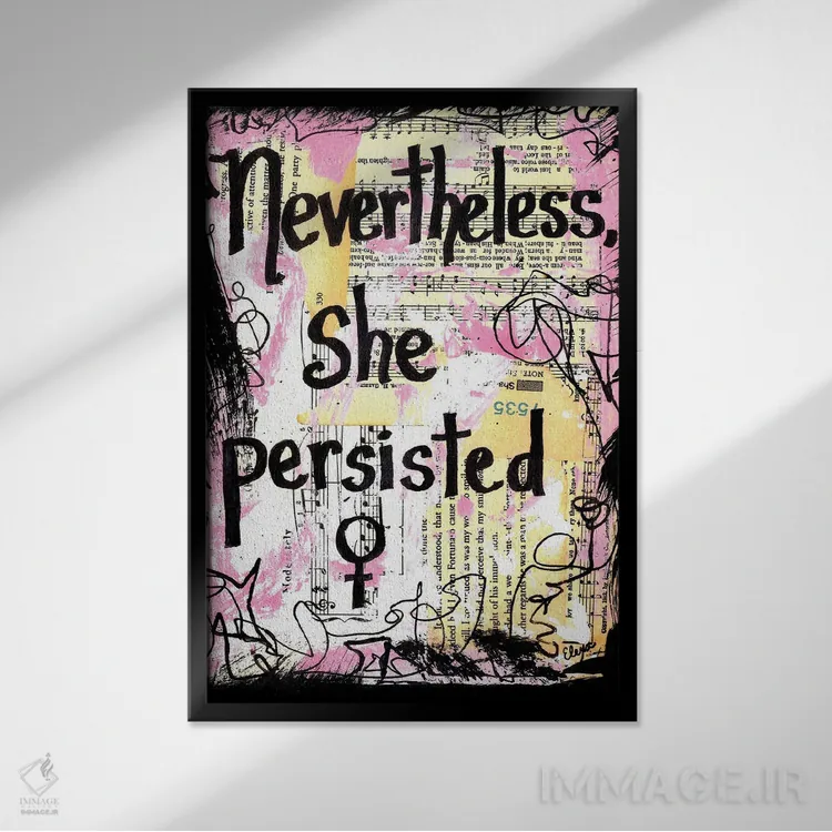 تابلو دکوراتیو با این همه او مقاومت کرد اثر الکسا بانکرافت - نمای قابدار مشکی