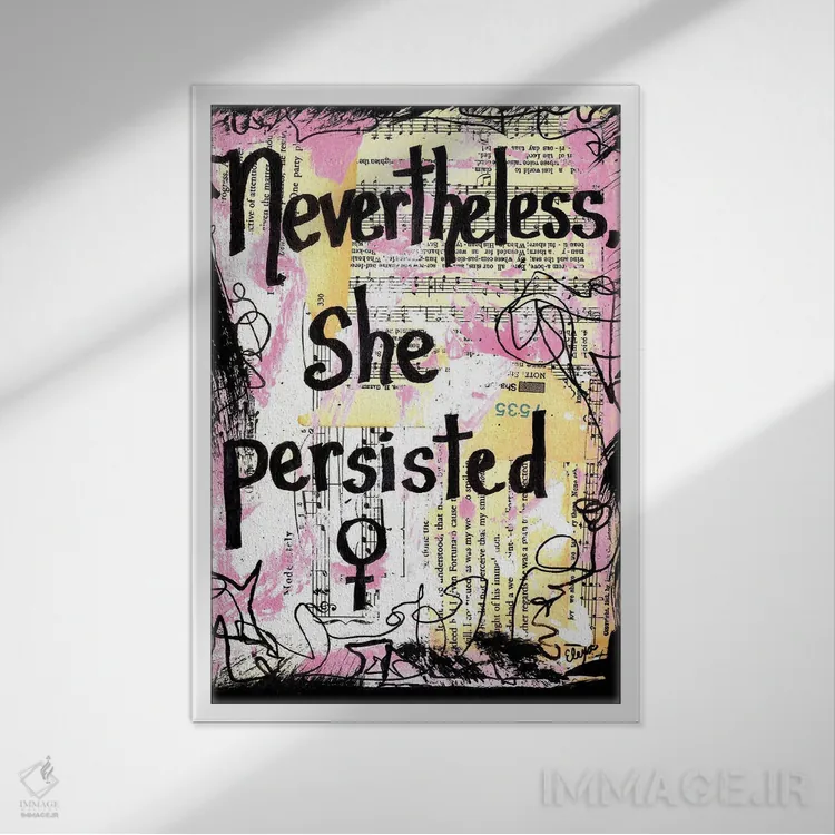 تابلو دکوراتیو با این همه او مقاومت کرد اثر الکسا بانکرافت - نمای قابدار سفید