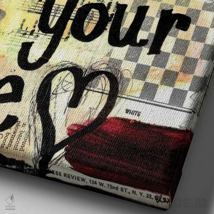 تابلو دکوراتیو بیا و عشقت را بگیر اثر الکسا بانکرافت - نمای نزدیک بافت بوم