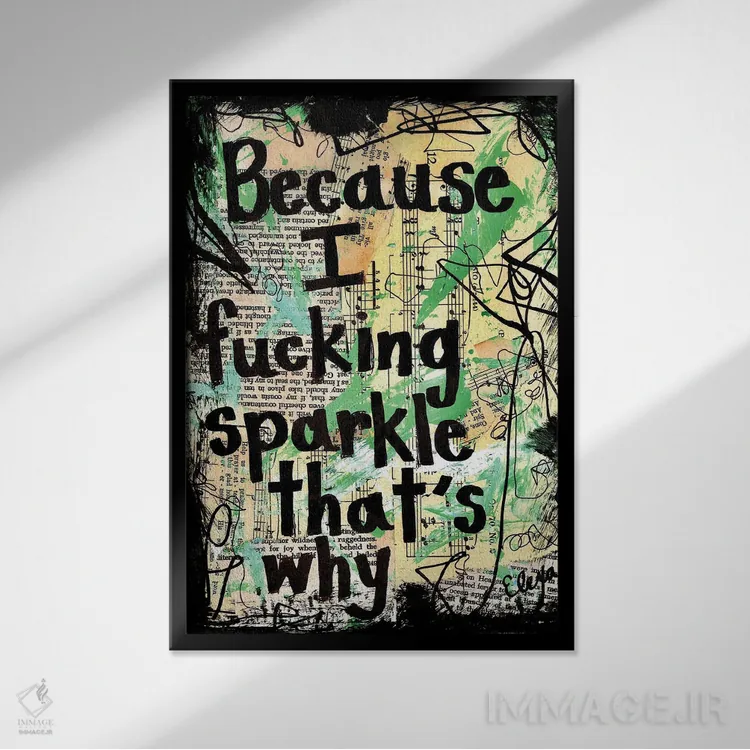 تابلو دکوراتیو درخشیدن اثر الکسا بانکرافت - نمای قابدار مشکی