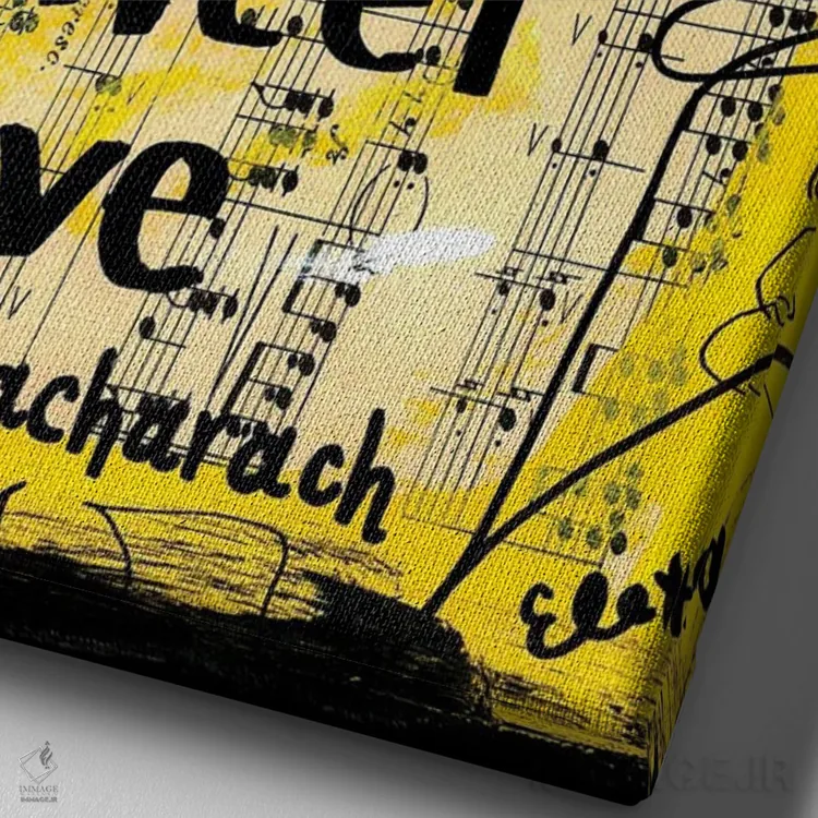 تابلو دکوراتیو جهان به عشق نیاز دارد اثر الکسا بانکرافت - نمای نزدیک بافت بوم