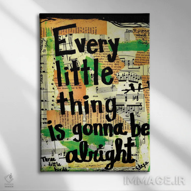 تابلو دکوراتیو سه پرنده کوچک اثر الکسا بانکرافت - نمای روبهرو روی دیوار