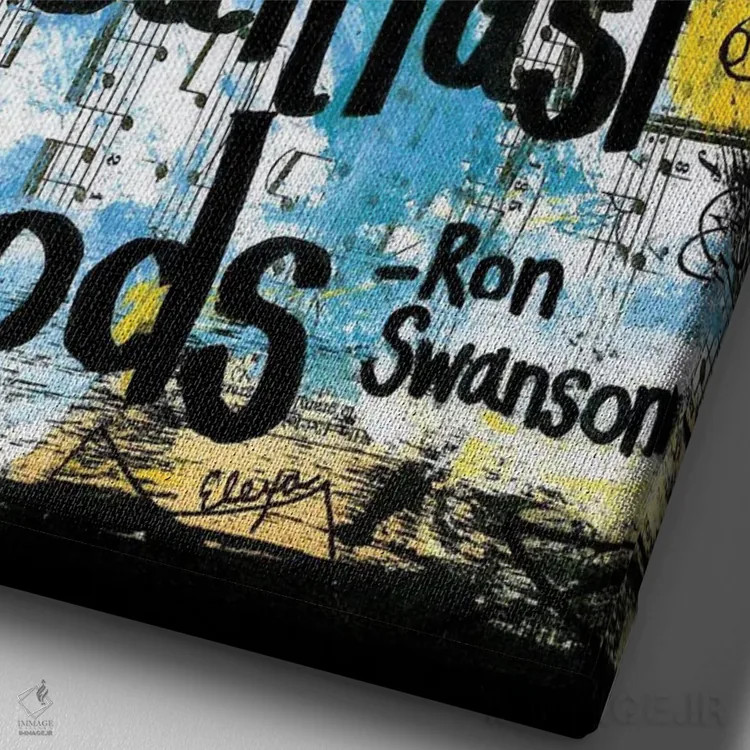 تابلو دکوراتیو صبحانه ران سوانسون اثر الکسا بانکرافت - نمای نزدیک بافت بوم