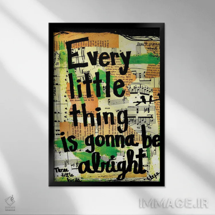 تابلو دکوراتیو سه پرنده کوچک اثر الکسا بانکرافت - نمای قابدار مشکی