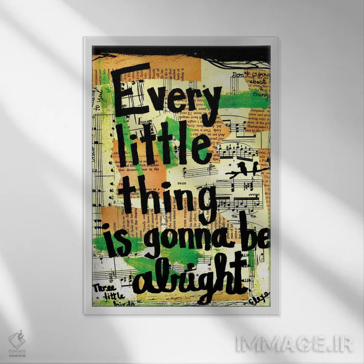 تابلو دکوراتیو سه پرنده کوچک اثر الکسا بانکرافت - نمای قابدار سفید