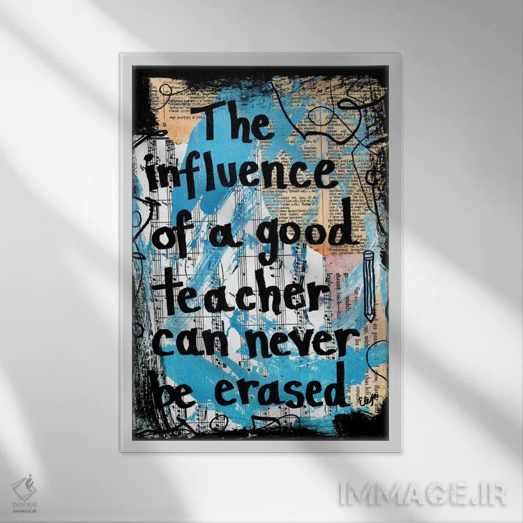 تابلو دکوراتیو معلم خوب اثر الکسا بانکرافت - نمای قابدار سفید