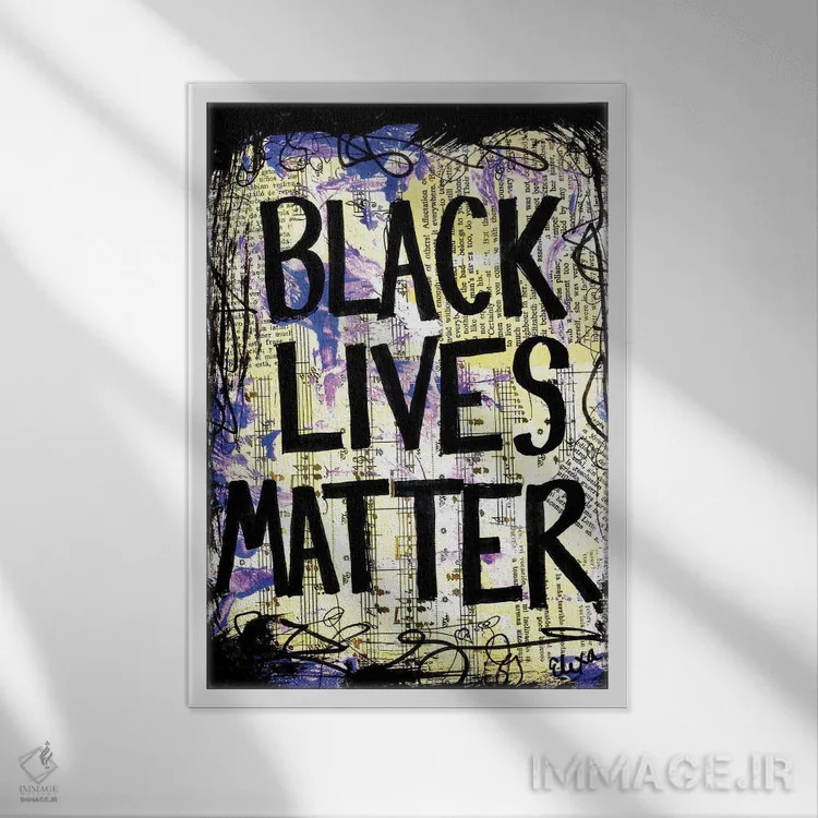 تابلو دکوراتیو جان سیاه پوستان مهم است اثر الکسا بانکرافت - نمای قابدار سفید