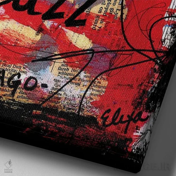 تابلو دکوراتیو تمام آن جاز اثر الکسا بانکرافت - نمای نزدیک بافت بوم